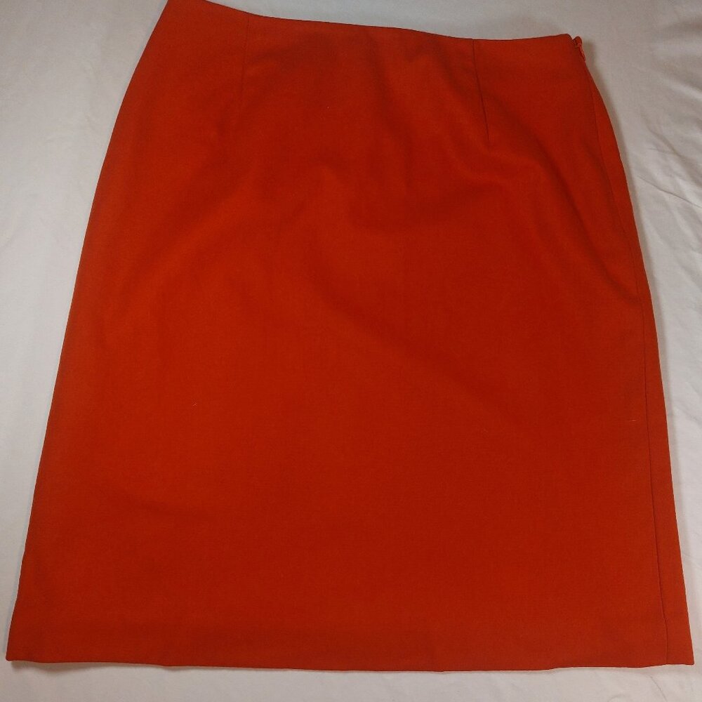 Ann Taylor Women's Red/Orange Wool Blend Mini Skirt Size 8